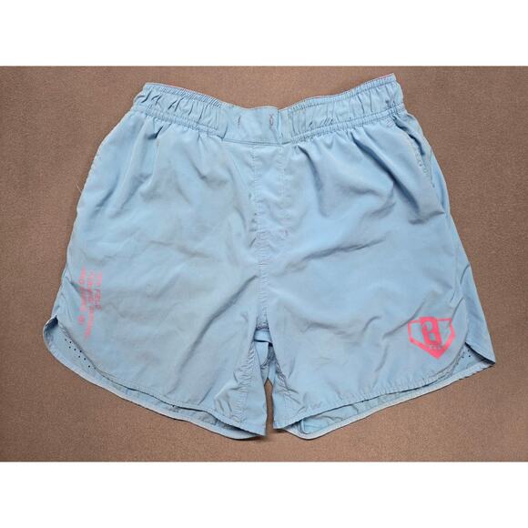 Baseball Lifestyle 101 Other - Kids Light Blue Athletic Shorts with Pink Logo